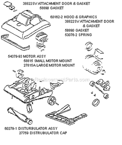 Page B Diagram and Parts List for 7608FT  Eureka Upright Vacuum