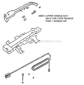 Page D Diagram and Parts List for 7608FT  Eureka Upright Vacuum