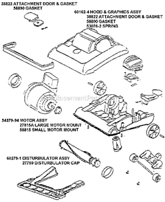 Page B Diagram and Parts List for 7611BT  Eureka Upright Vacuum