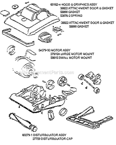 Page B Diagram and Parts List for 7612AT  Eureka Upright Vacuum