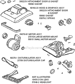 Page B Diagram and Parts List for 7612BT  Eureka Upright Vacuum