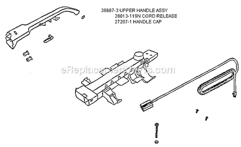 Page D Diagram and Parts List for 7612BT  Eureka Upright Vacuum