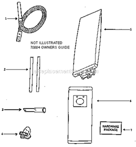 Page A Diagram and Parts List for 7612DT  Eureka Upright Vacuum