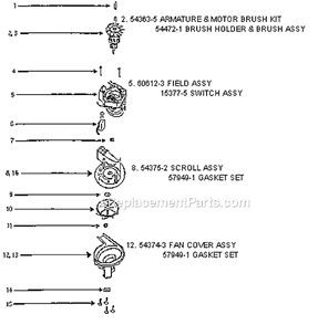 Page C Diagram and Parts List for 7612DT  Eureka Upright Vacuum