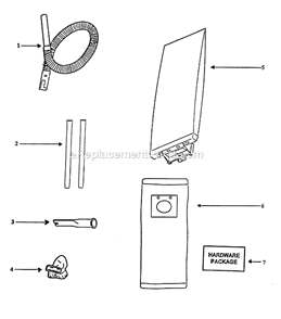 Page A Diagram and Parts List for 7618ATX  Eureka Upright Vacuum