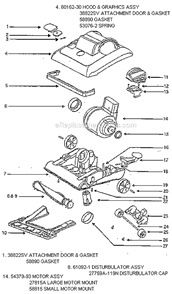 Page B Diagram and Parts List for 7619AT  Eureka Upright Vacuum
