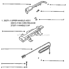 Page C Diagram and Parts List for 7619AT  Eureka Upright Vacuum