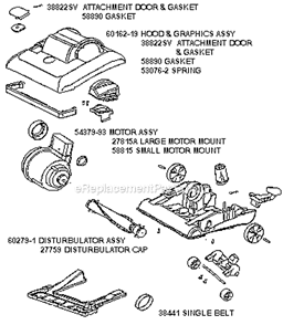 Page B Diagram and Parts List for 7620AT  Eureka Upright Vacuum