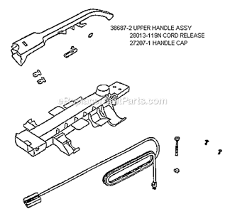 Page D Diagram and Parts List for 7620AT  Eureka Upright Vacuum