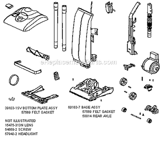 Page B Diagram and Parts List for 7622AT  Eureka Upright Vacuum