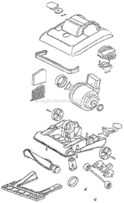 Page B Diagram and Parts List for 7625AT  Eureka Upright Vacuum