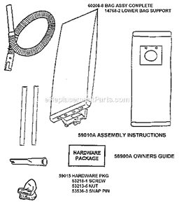 Page A Diagram and Parts List for 7626ATH  Eureka Upright Vacuum