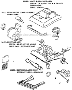 Page B Diagram and Parts List for 7626ATH  Eureka Upright Vacuum