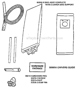 Page A Diagram and Parts List for 7627AT  Eureka Upright Vacuum