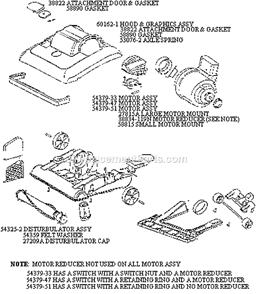 Page B Diagram and Parts List for 7640ATV  Eureka Upright Vacuum