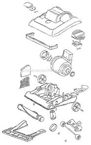 Page B Diagram and Parts List for 7640AT  Eureka Upright Vacuum