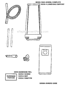 Page A Diagram and Parts List for 7650ATX  Eureka Upright Vacuum