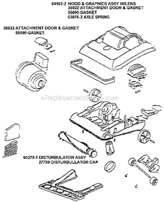 Page B Diagram and Parts List for 7670AT  Eureka Upright Vacuum