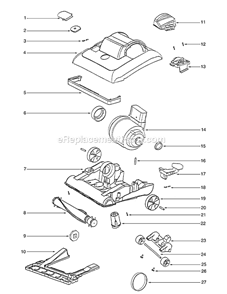 Page B Diagram and Parts List for 7671BH  Eureka Upright Vacuum