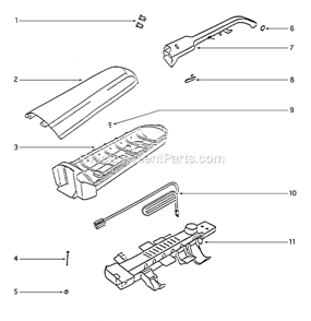 Page D Diagram and Parts List for 7673AT  Eureka Upright Vacuum