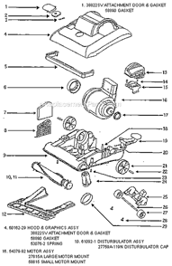 Page B Diagram and Parts List for 7676AT  Eureka Upright Vacuum