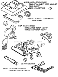 Page B Diagram and Parts List for 7683ATS  Eureka Upright Vacuum
