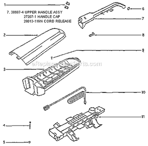 Page D Diagram and Parts List for 7685ATV  Eureka Upright Vacuum