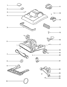 Page B Diagram and Parts List for 7686BH  Eureka Upright Vacuum