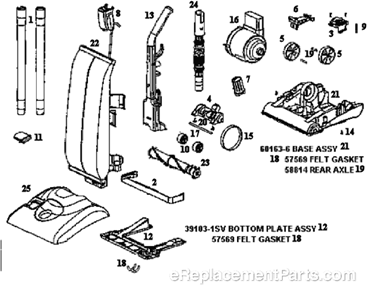 Part Location Diagram of E-57567-1 Eureka Axle - Wheel
