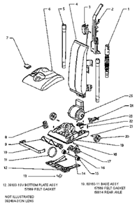 Page A Diagram and Parts List for 7765AT  Eureka Upright Vacuum