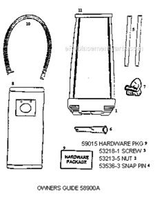 Page D Diagram and Parts List for 7821AT  Eureka Upright Vacuum