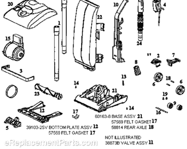 Page A Diagram and Parts List for 7822ATS  Eureka Upright Vacuum