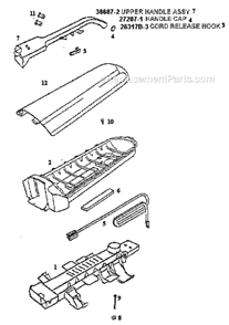 Page C Diagram and Parts List for 7890ATV  Eureka Upright Vacuum