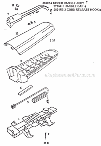 Page C Diagram and Parts List for 7890BTX  Eureka Upright Vacuum