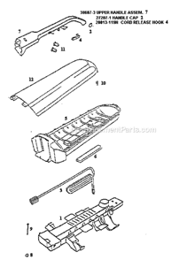 Page C Diagram and Parts List for 7890DT  Eureka Upright Vacuum