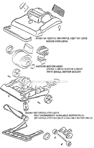 Page B Diagram and Parts List for 7891ATH  Eureka Upright Vacuum