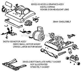 Page B Diagram and Parts List for 7893AT  Eureka Upright Vacuum