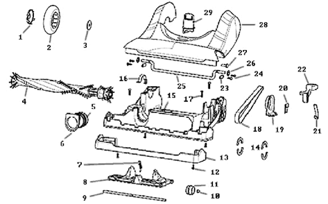 Page C Diagram and Parts List for 8802AVZ-1  Eureka Upright Vacuum