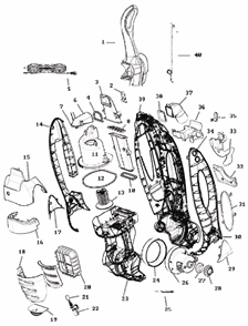Page D Diagram and Parts List for 8802AVZ-1  Eureka Upright Vacuum