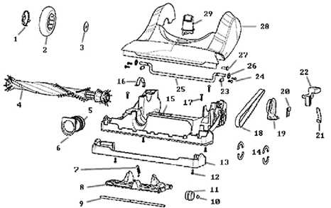 Page C Diagram and Parts List for 8803AVZ  Eureka Upright Vacuum