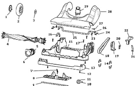 Page C Diagram and Parts List for 8806BVZ  Eureka Upright Vacuum