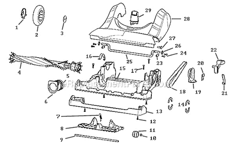 Page C Diagram and Parts List for 8810AVZ  Eureka Upright Vacuum