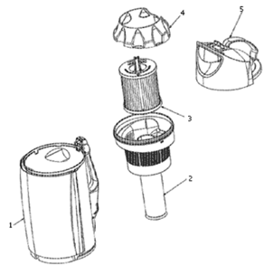 Part Location Diagram of 81025-3 Eureka Dustcup Cover Assembly