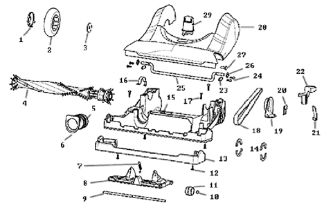 Page C Diagram and Parts List for 8811AVZ  Eureka Upright Vacuum