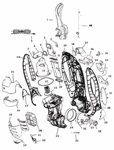 Page D Diagram and Parts List for 8851AVZ-1  Eureka Upright Vacuum