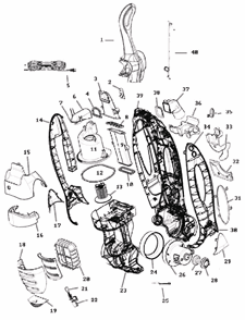 Page D Diagram and Parts List for 8852DVZ  Eureka Upright Vacuum