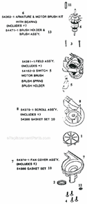 Part Location Diagram of 54152-3 Eureka Switch Assembly