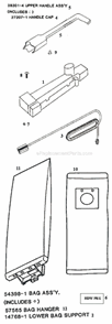 Part Location Diagram of 57565 Eureka Hanger Bag