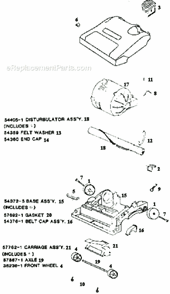 Page A Diagram and Parts List for 9002AM  Eureka Upright Vacuum