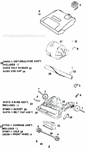 Page B Diagram and Parts List for 9002A  Eureka Upright Vacuum
